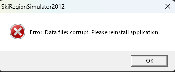 Ski Region Simulator 2012 Data File Corrupt Error